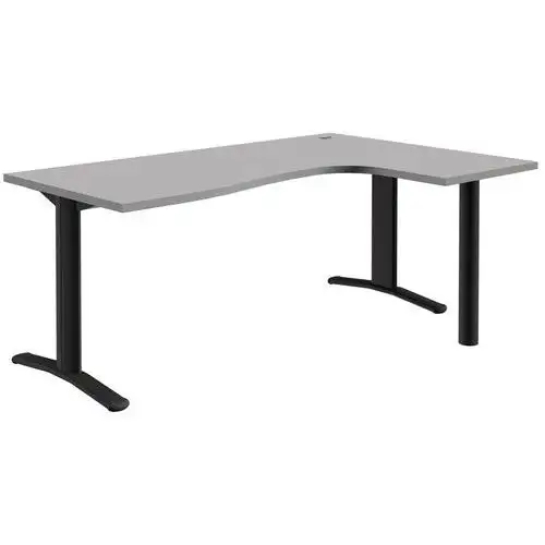 Scrivania compatta - Pure - base fissa - grigio chiaro/grigio scuro