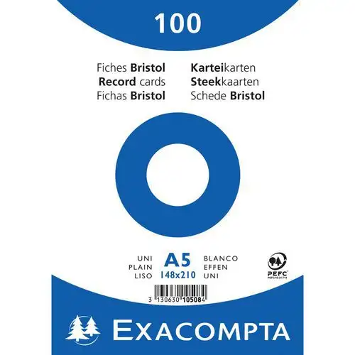 Confezione da 100 schede con pellicola bristol a tinta unita 148 x 210 mm