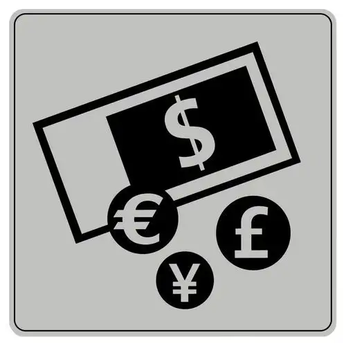 Pittogramma in polistirene ISO 7001 - Cambio valuta