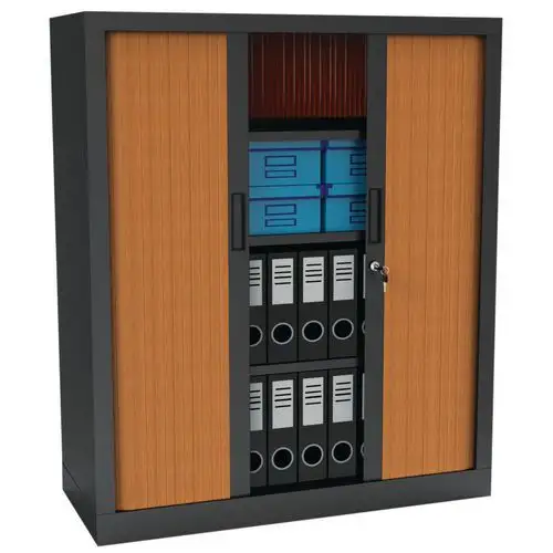 Armadio con ante a serranda Premium bicolore - Altezza 136 cm