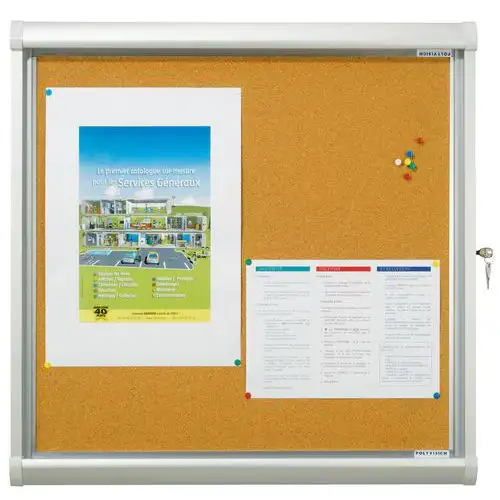 Bacheca per esterni Leader - Fondo in sughero - Anta in plexiglass - Vanerum