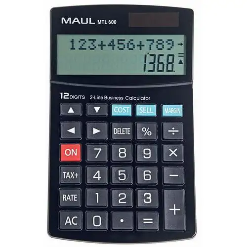 Calcolatrice da ufficio commerciale MTL 600-12 tasti 2 linee-Maul