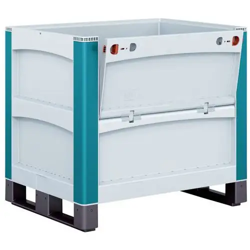 Cassa-pallet SL86 - Pareti piene - Su pattini - 1 parete longitudinale ribaltabile