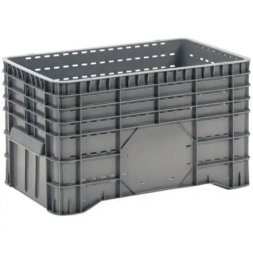 Cassa-pallet impilabile - Pareti forate - Su piedi - Manutan Expert