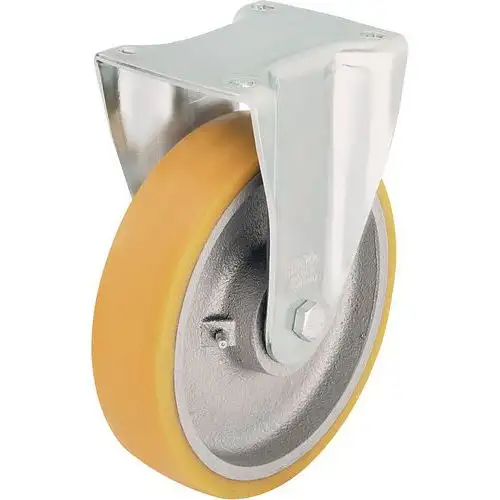 Rotella fissa in acciaio PU Extrathane® corpo in ghisa - Portata da 350 a 900 kg