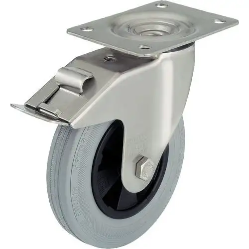 Rotella girevole con piastrina e freno - Portata da 50 a 205 kg