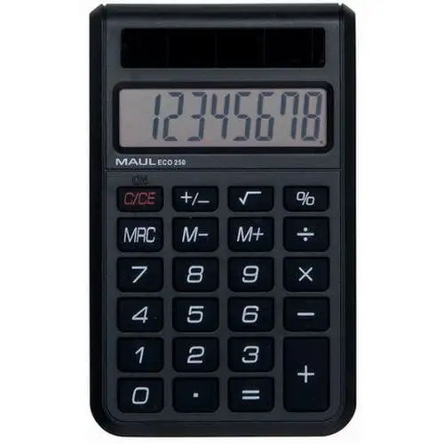 Calcolatrice da tavolo ECO250 - 8 tasti - Funzionamento a energia solare - Maul