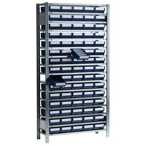 Scaffalatura con contenitori a cassetto suddivisibili serie B - Profondità 300 mm