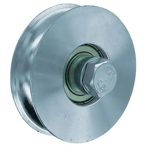 Ruota in acciaio zincato con scanalatura rotonda - Portata da 200 a 400 kg