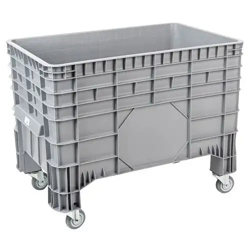 Cassa-pallet impilabile - Pareti piene - Su rotelle - Manutan Expert