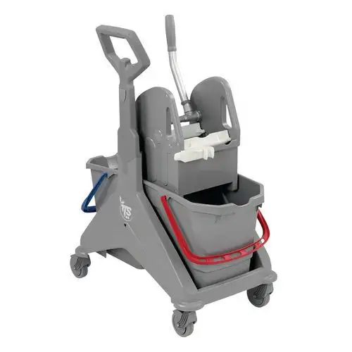 Carrello per pulizie Nickita 2x15L e vano porta-prodotti - TTS