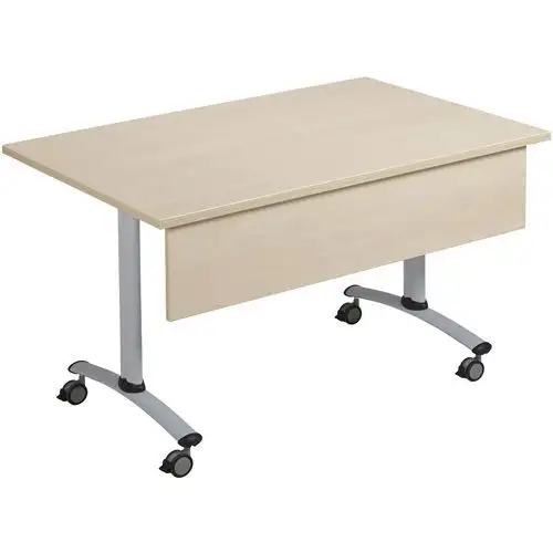 Tavolo con piano laminato quadrato Axe+pannello di fondo - Manutan Expert