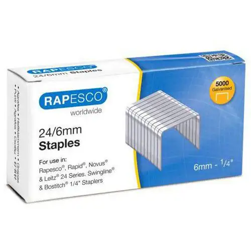 Scatola da 5000 punti 24/6 galvanizzata per spillatrice - Rapesco
