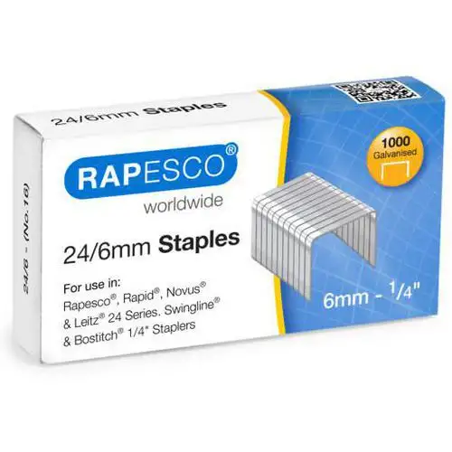 Scatola da 1000 punti 24/6 galvanizzata per spillatrice - Rapesco