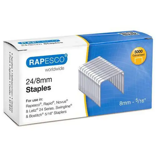 Scatola da 5000 punti 24/8 galvanizzati per Porpoise One - Rapesco
