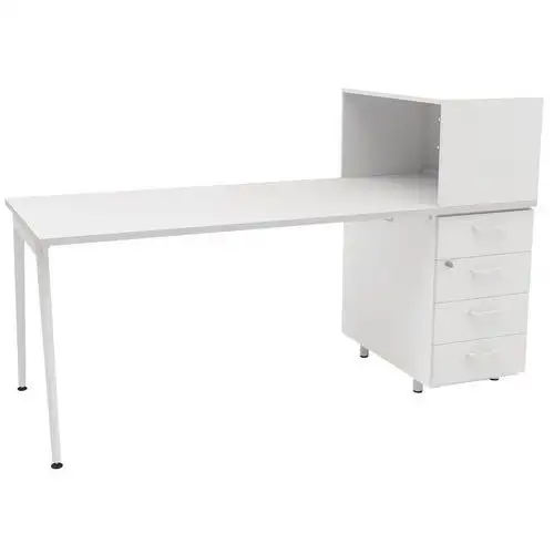 Scrivania per smart working con contenitore Ara X3 - Bianco
