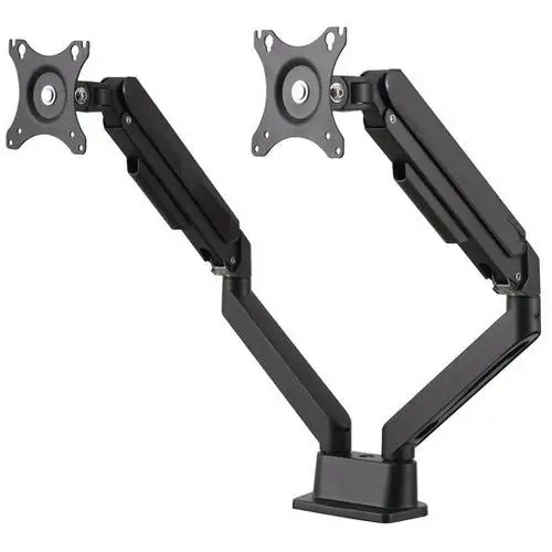 Braccio portaschermo doppio articolato ergonomico nero - Manutan Expert