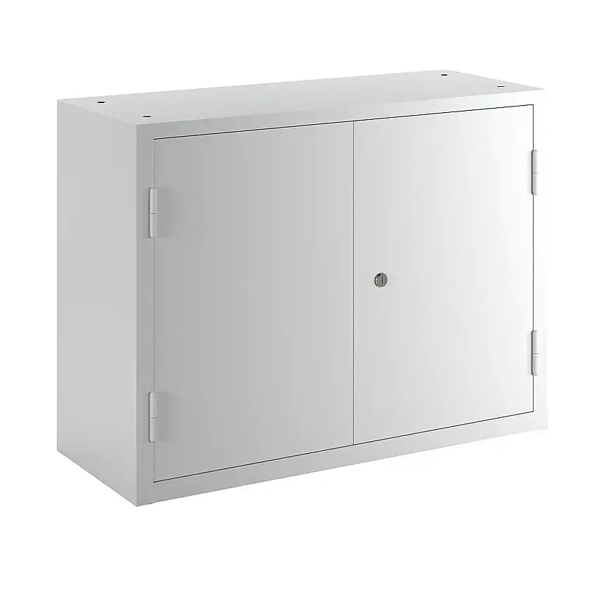 Armadietto pensile per officina – eurokraft basic alt. x largh. x prof. 600 x 800 x 320 mm, ante in lamiera piena, con 2 ripiani + 2 cassetti