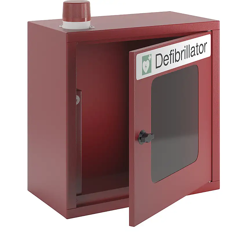 Armadietto per defibrillatore – Pavoy con segnale di allarme acustico e visivo