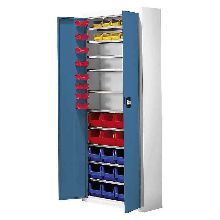 Armadio magazzino con cassette – mauser alt. x largh. x prof. 1740 x 680 x 280 mm, 48 cassettine, in due colori