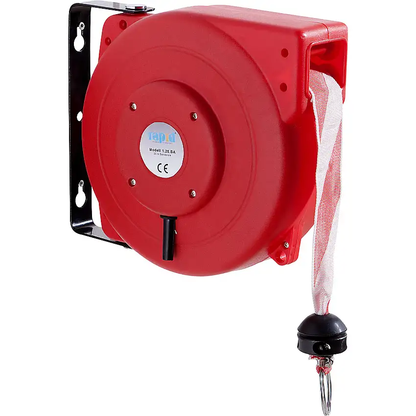 Avvolgitore automatico per nastri segnaletici con nastro rosso / bianco