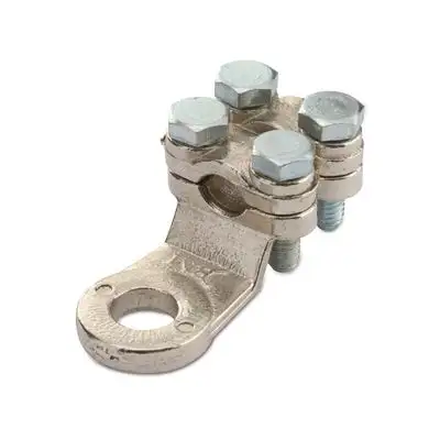 BM 5144 - Capicorda in ottone nichelato a 4 bulloni 50mm2 per vite 10mm