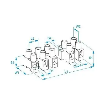 BM 9204 - Morsettiere mamut a vite 12 poli per cavi 25mm