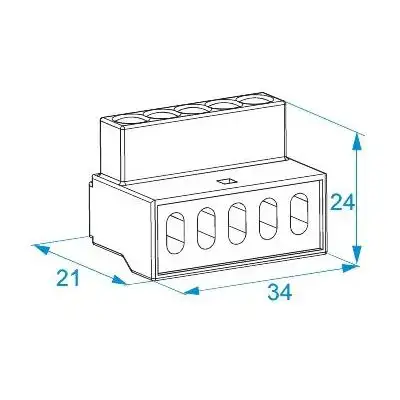 BM 997 - Morsetto 5 Poli Equipotenziali 5X1-6mm