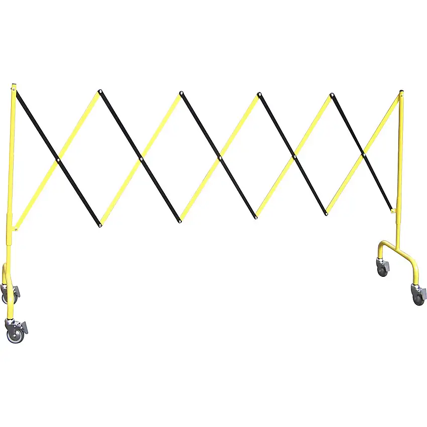 Barriera estensibile, con ruote – Mottez lungh. x largh. x alt. 2850 x 460 x 1090 mm
