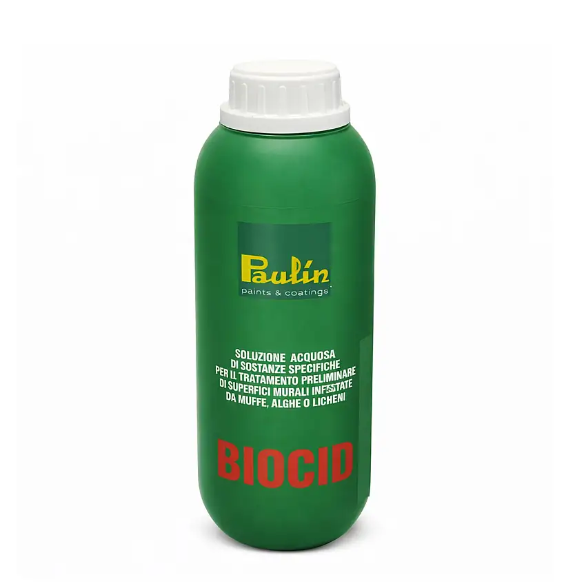 Soluzione acquosa "Biocid" per trattamento muffe e alghe su muri e pavimenti
