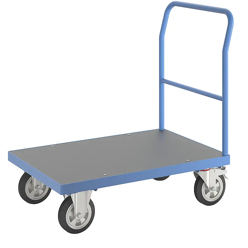 Carrello a pianale – eurokraft pro impugnatura tubolare, ruote elastiche
