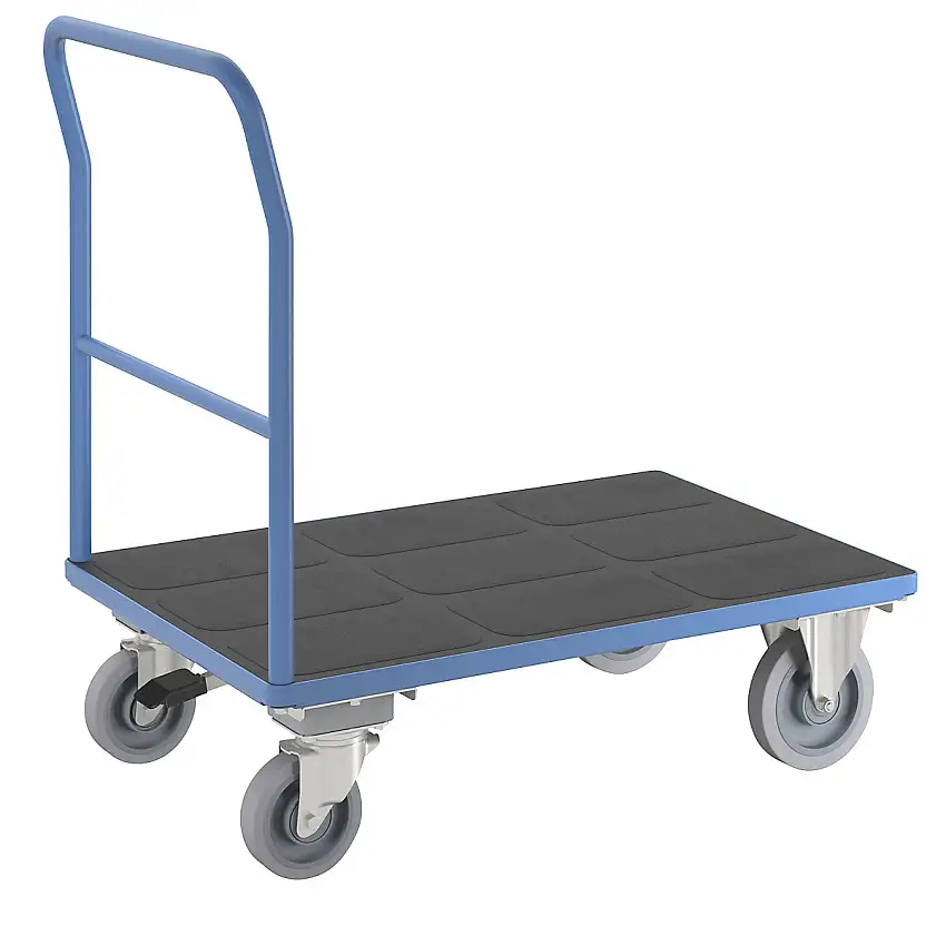 Carrello a pianale – eurokraft pro impugnatura tubolare, con bloccaggio centrale
