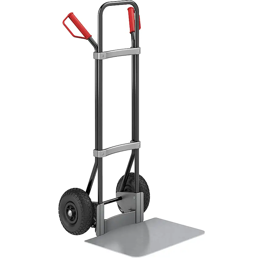 Carrello per sacchi, nero – eurokraft pro piano di appoggio largh. x prof. 450 x 500 mm, zincato