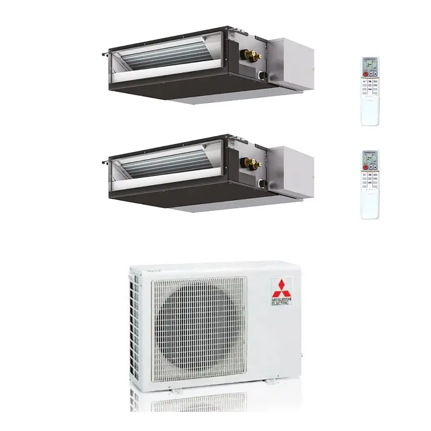 Condizionatore Climatizzatore Mitsubishi Electric Dual Split Canalizzabile R-32 12000+18000 BTU Con MXZ-3F68VF4 Wi-Fi Optional - Comando Incluso