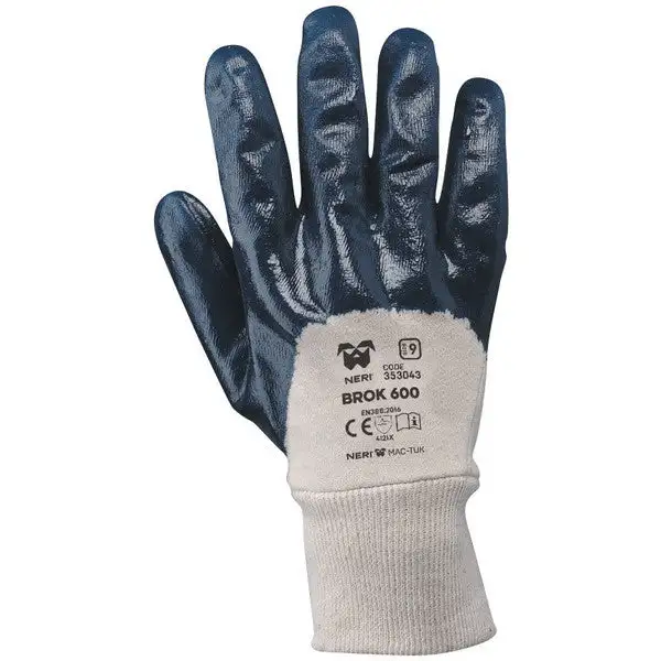 Guanto da lavoro "Brok 600"in tessuto jersey di cotone impregnato in NBR polsino elastico