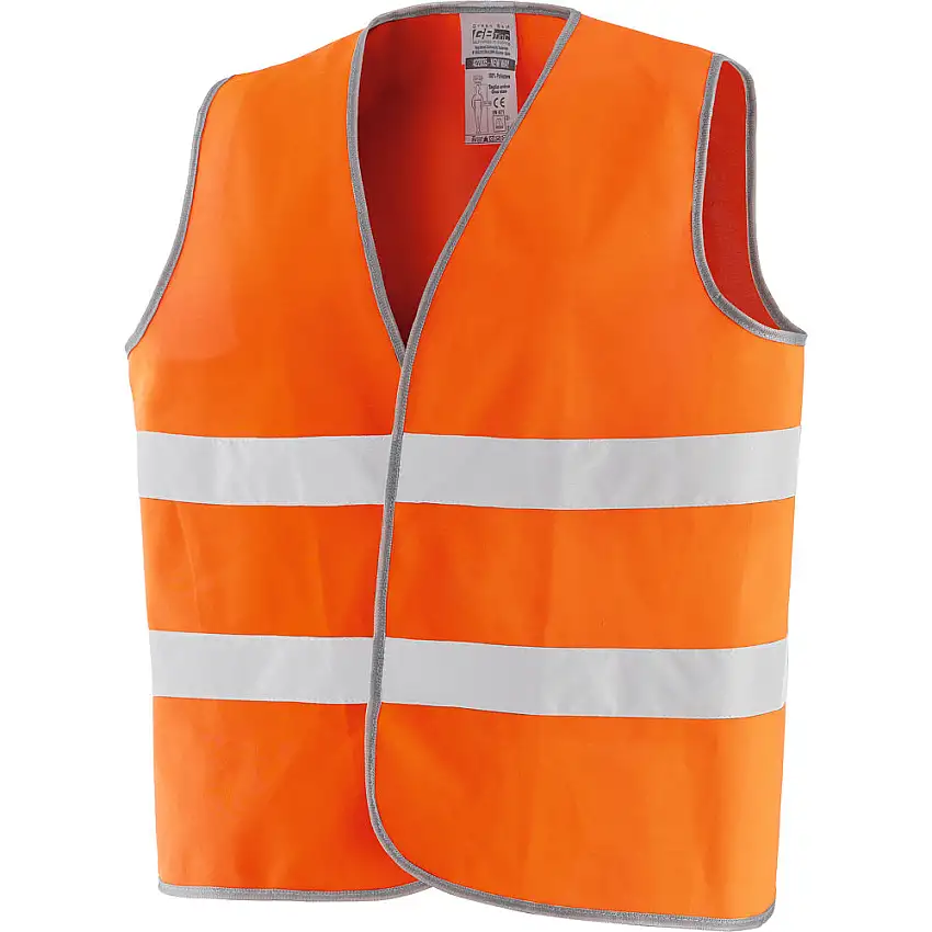 Gilet alta visibilità "New Way" 100% poliestere smanicato con bande rifrangenti