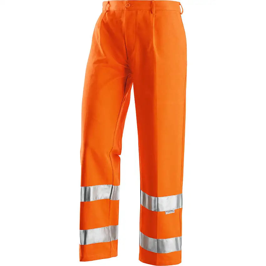 Pantalone alta visibilità felpato 60 % cotone e 40% poliestere con bande rifrangenti
