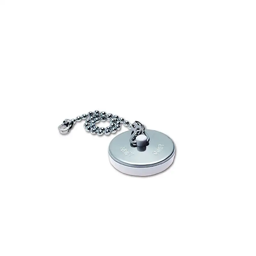 Tappo di chiusura con catena in gomma e acciaio inox