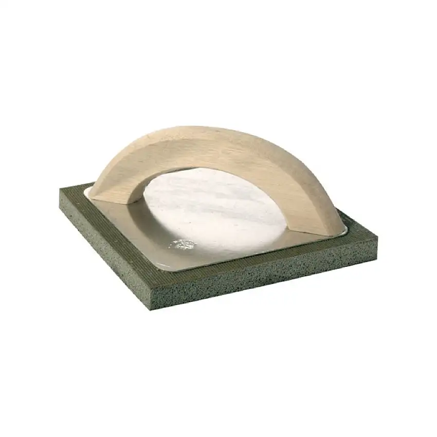 Frattone in gomma spugna con supporto in alluminio e manico in legno