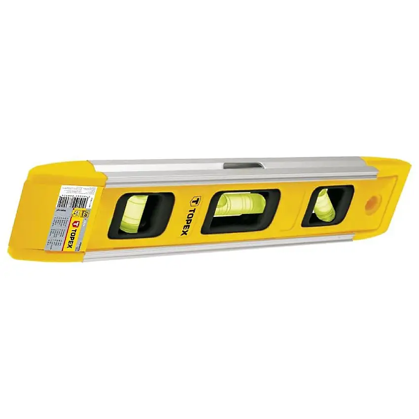 Livella "Torpedo" a tre bolle con corpo in ABS e base magnetica 23 cm