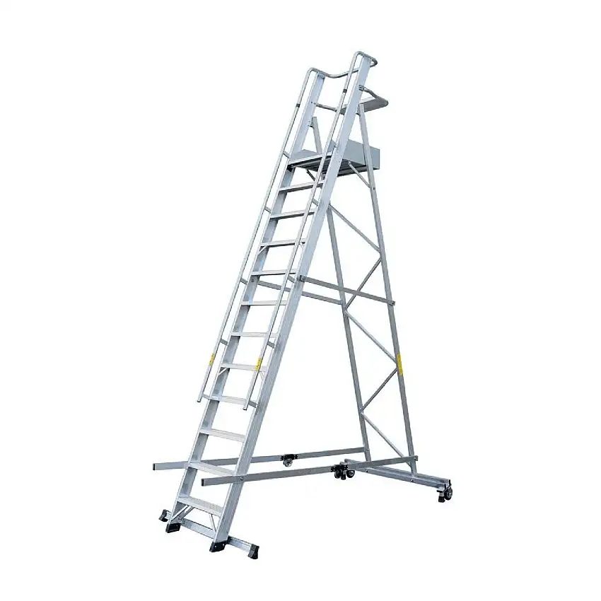 Scala professionale doppia a castello realizzata in alluminio robusta e stabile