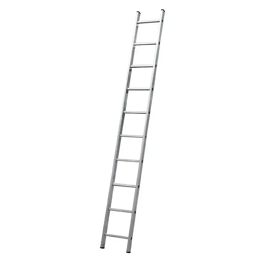 Scala ad un elemento in alluminio leggero e resistente con pioli a sezione quadrata