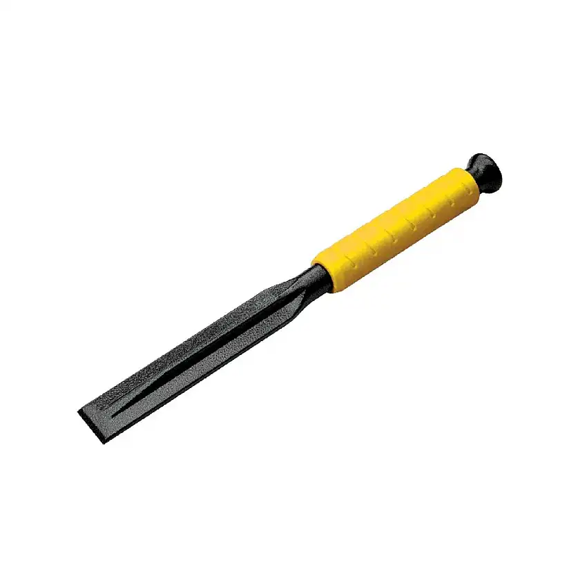 Scalpello a taglio in Cr-V riaffilabile con testa temperata 22 mm e impugnatura in gomma