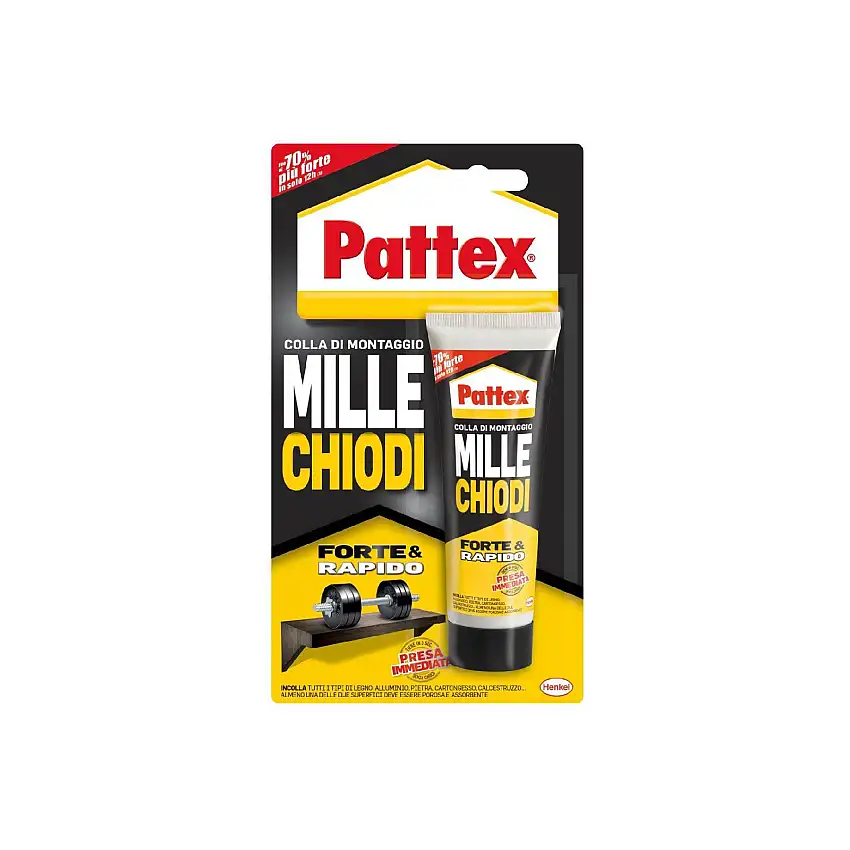 Adesivo millechiodi "Forte & Rapido" bianco con forza adesiva iniziale in tubetto da 100 gr