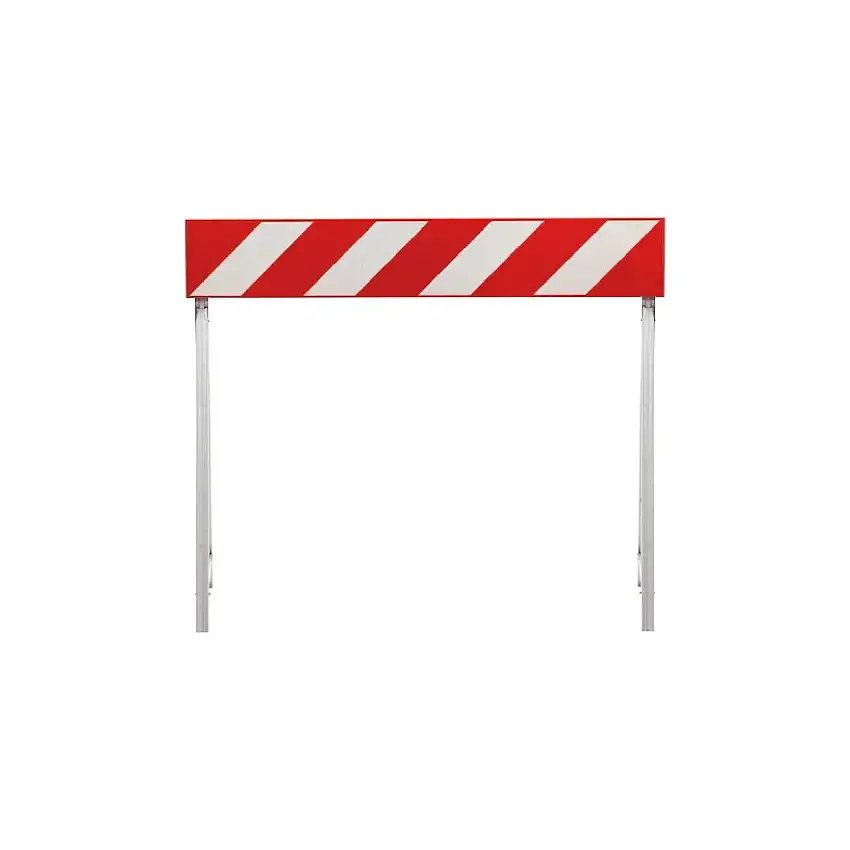 Barriera normale con strisce bianche e rosse rifrangenti verniciata a fuoco 150 x h 100 cm