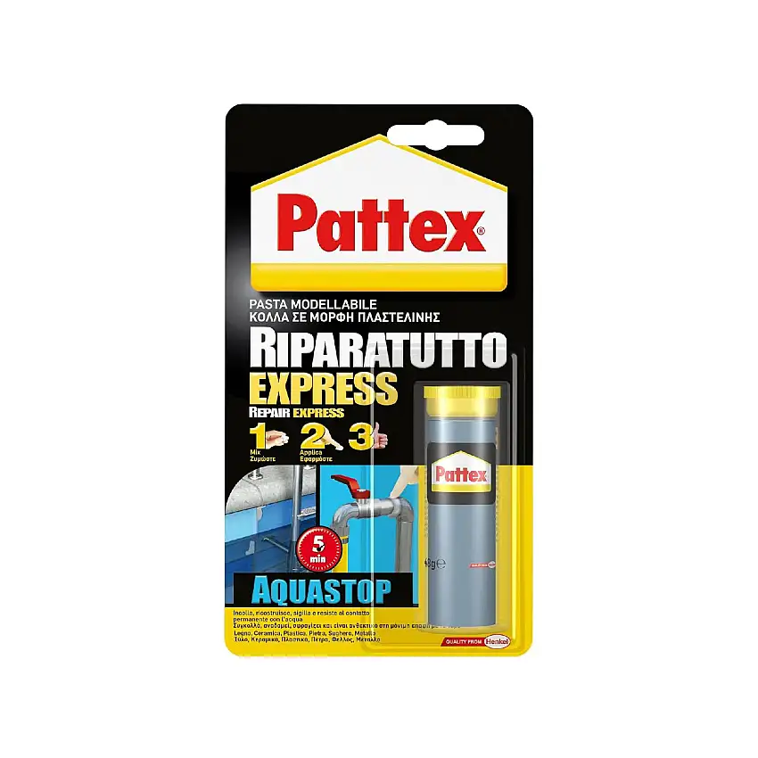 Adesivo riparativo "Acqua Stop" epossidico bicomponente resistente e duraturo 48 gr
