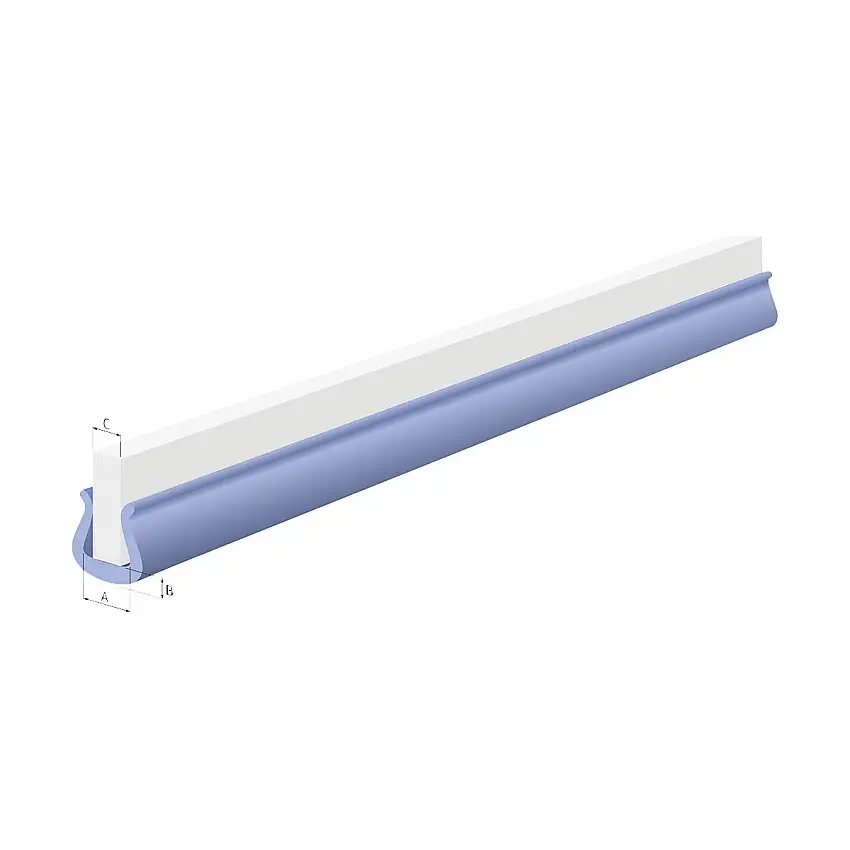 Profilo a U standard PE, blu, lunghezza 2 m