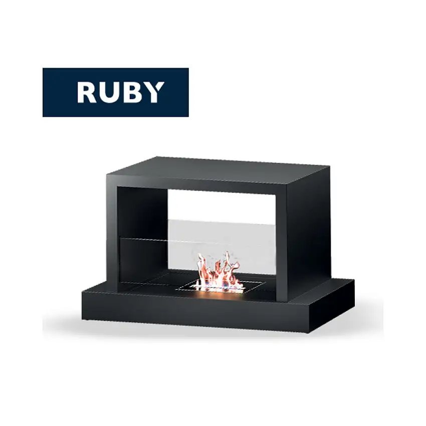 TECNOAIR SYSTEM Camino a Bioetanolo Ruby da Pavimento Modello ROMA Da 2,5 kW - Colore Nero