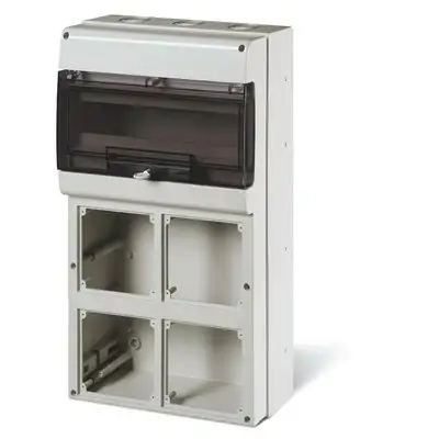 Scame 672.5416 - Quadro Domino modulare da parete IP66 - 4 prese OMNIA