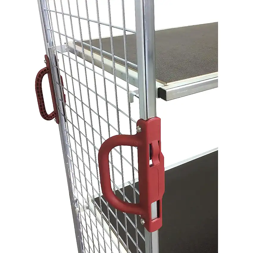 Set di maniglie in plastica per rollcontainer in acciaio